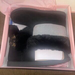 NWB juicy couture JC king color black micro boots for women’s size 11